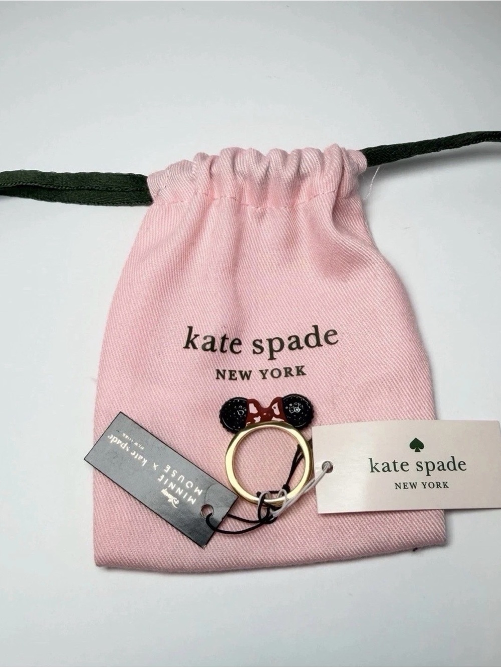 kate spade Pink Minnie Mouse Key Ring with Gold-Tone Ring